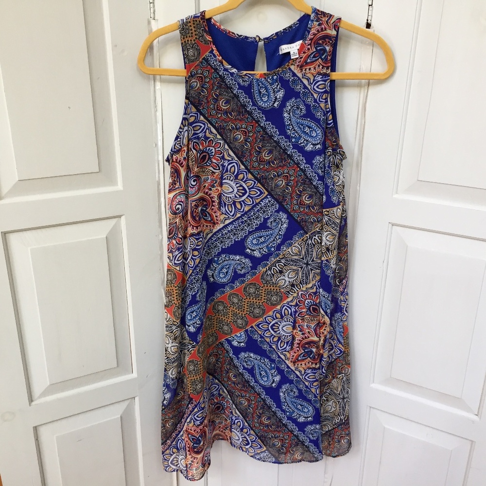 Sandra Darren Paisley Sleeveless Boho Dress